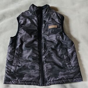 Buffalo David Bitton Gray & Black Camo Puffer Vest